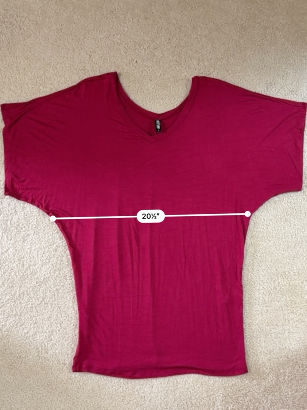 Women's V-Neck Tunic Top in Raspberry - Picture 6 of 7